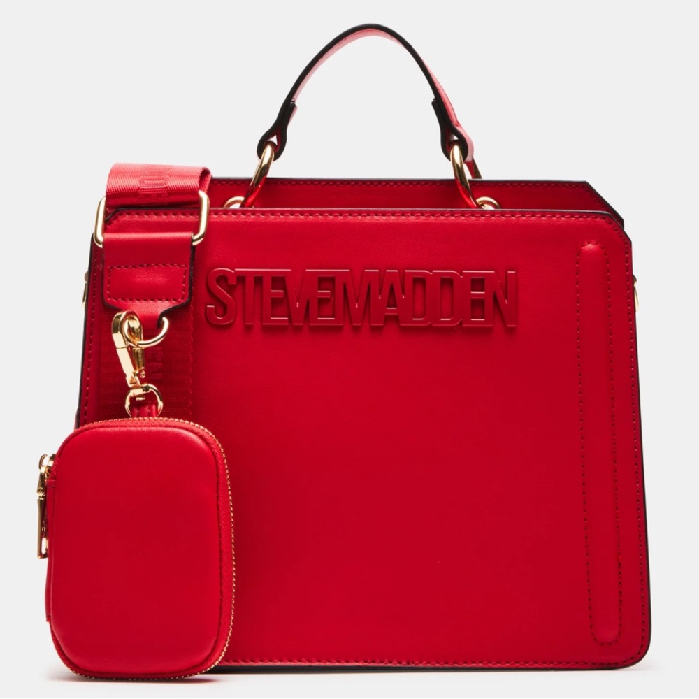NWT Tiktok VIRAL Steve Madden Evelyn Satchel Crossbody Convertible Chevy Red